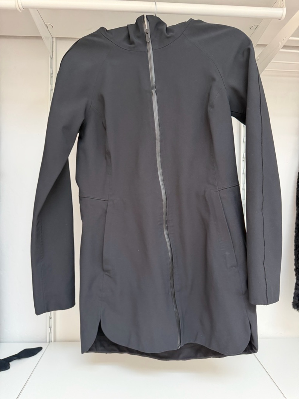 lululemon athletica Black Zip-Up Trench Coat (always effortless long coat)